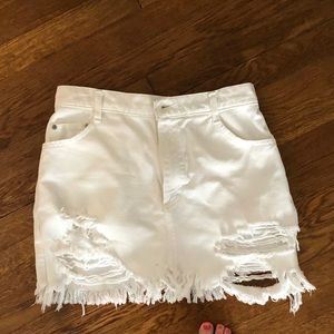 Distressed Lee denim skirt
